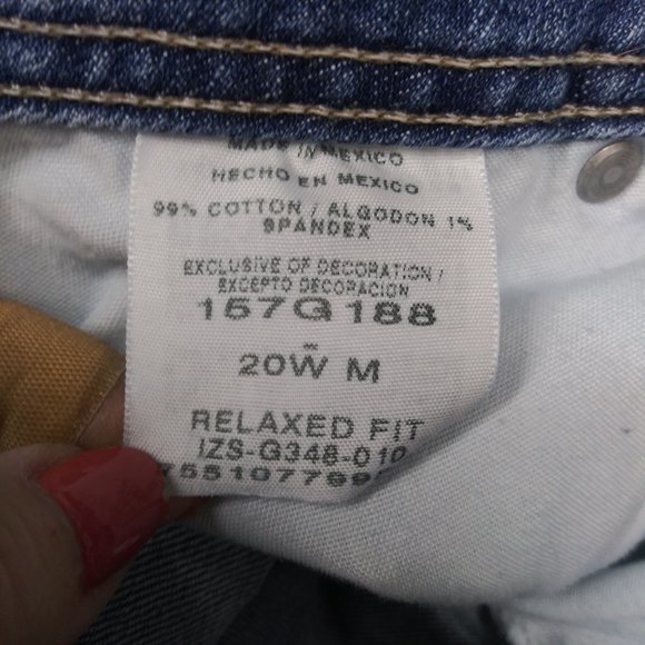 2411 Jeaniemade Size 20W Upcycled Lee Riders Stretch Jeans - Picture 5 of 5